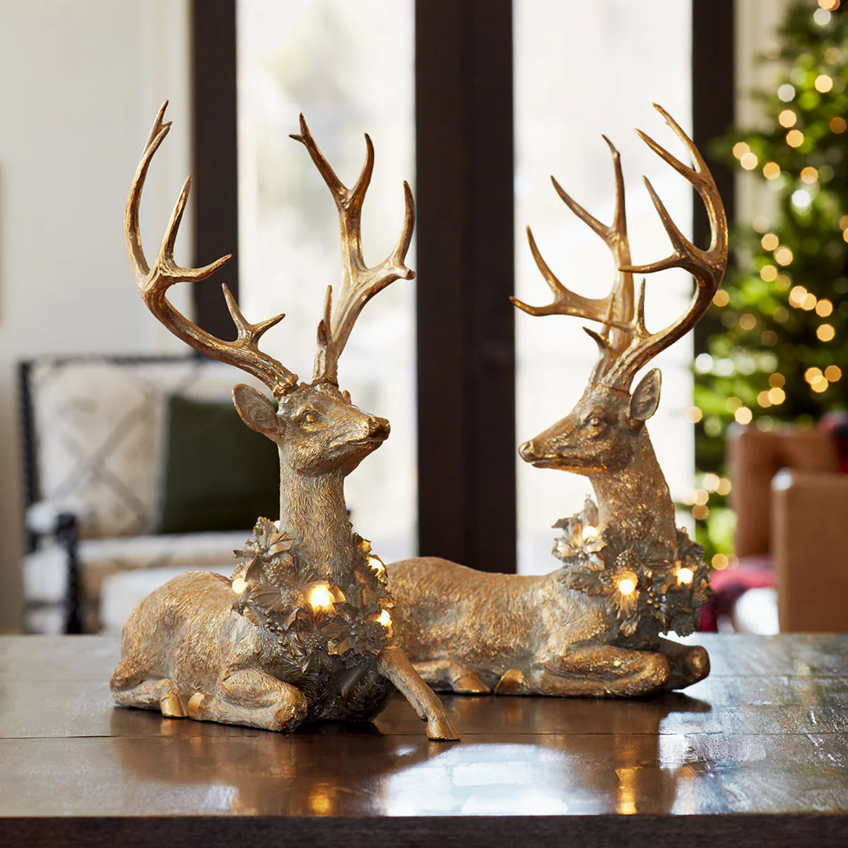 21'' LED Holiday Deer Decor (Set of 2)