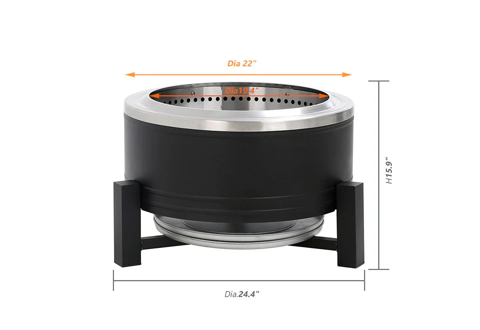 22'' Outdoor Smokeless Wood-Burning Fireplace - Image 10