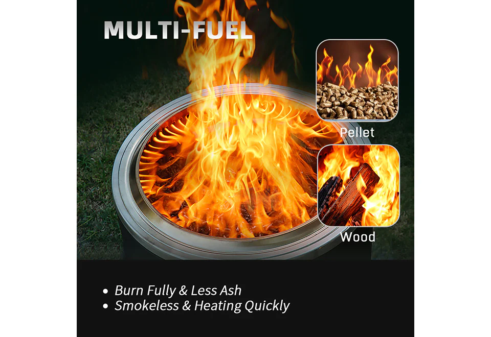 22'' Outdoor Smokeless Wood-Burning Fireplace - Image 3