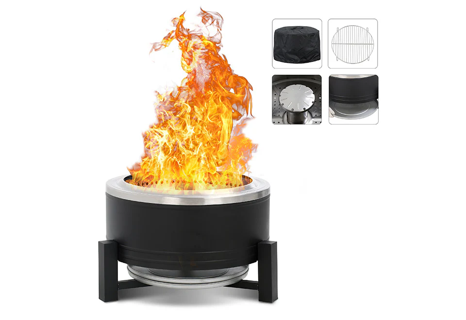 22'' Outdoor Smokeless Wood-Burning Fireplace - Image 9