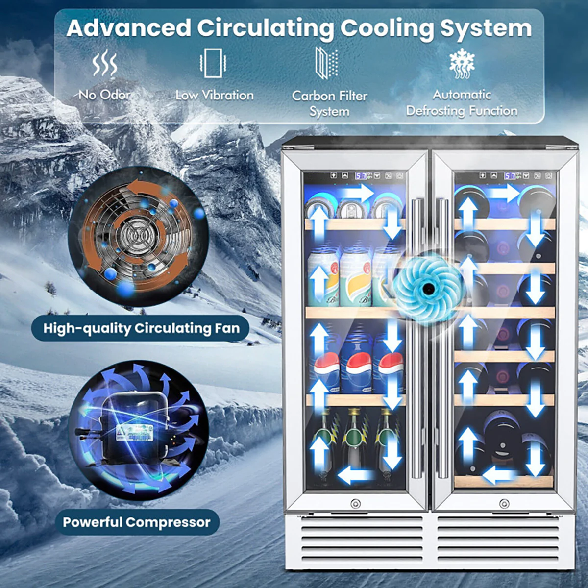 24'' Dual Zone Wine and Beverage Cooler - Image 3