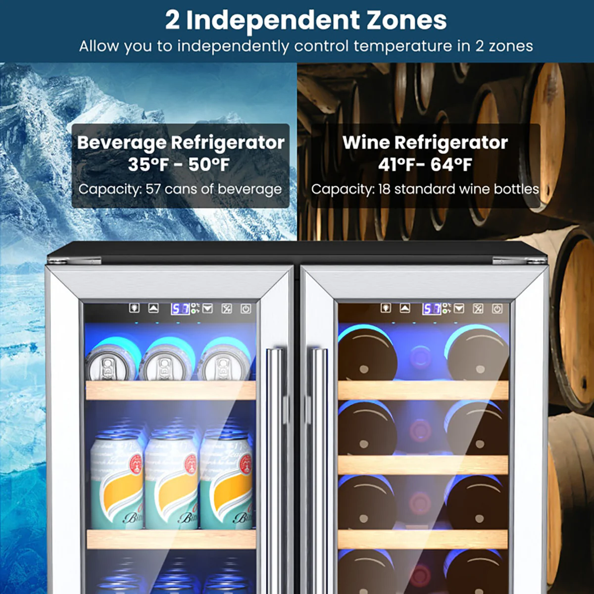 24'' Dual Zone Wine and Beverage Cooler - Image 5