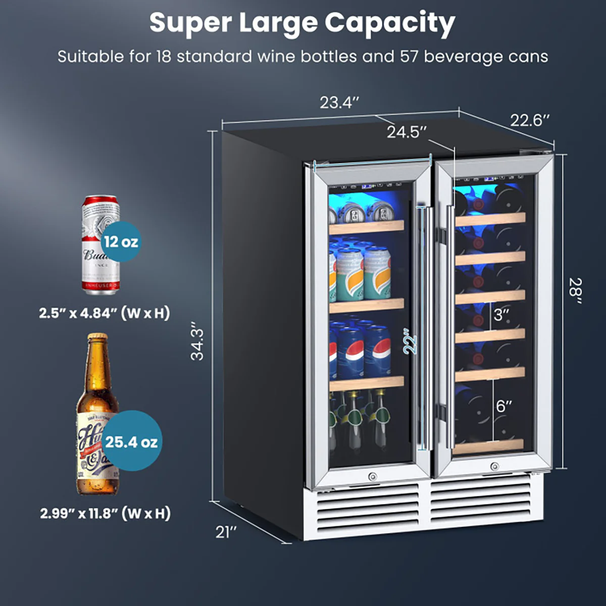 24'' Dual Zone Wine and Beverage Cooler - Image 9