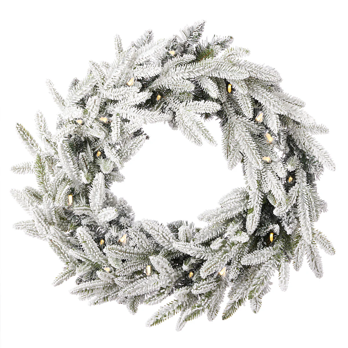 24'' Flocked Frasier Fir Wreath - Image 2