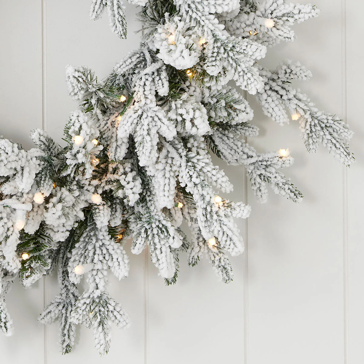 24'' Flocked Pine Wreath - Image 2