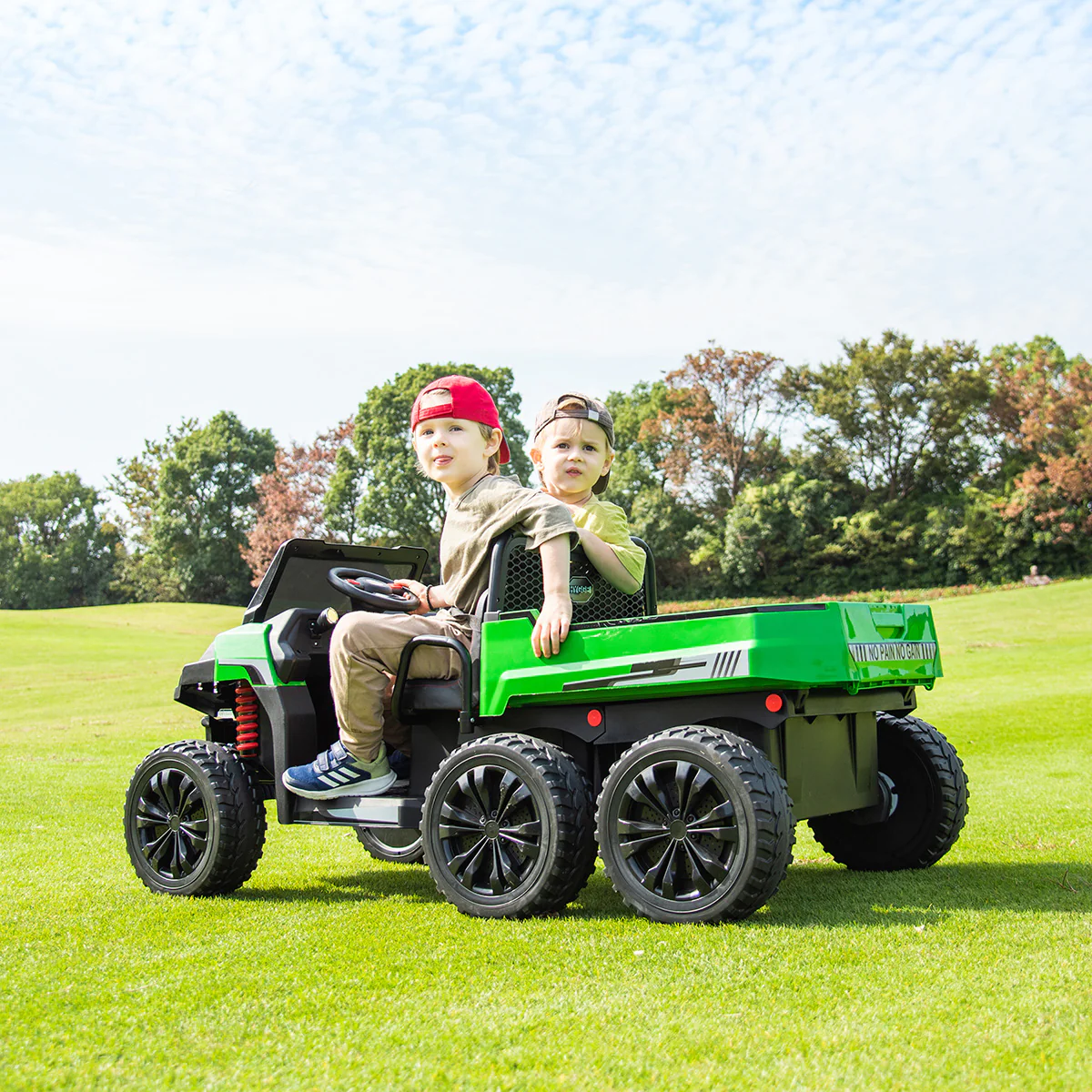 24V 6 Wheeler Tractor Trailer with Dump Cart - Image 5