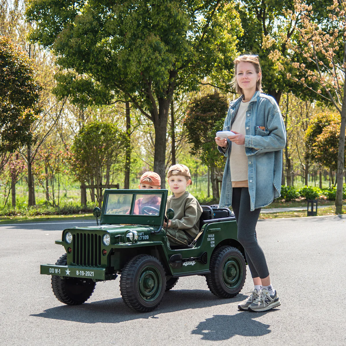 24V Military Willy Jeep Ride-On - Image 3