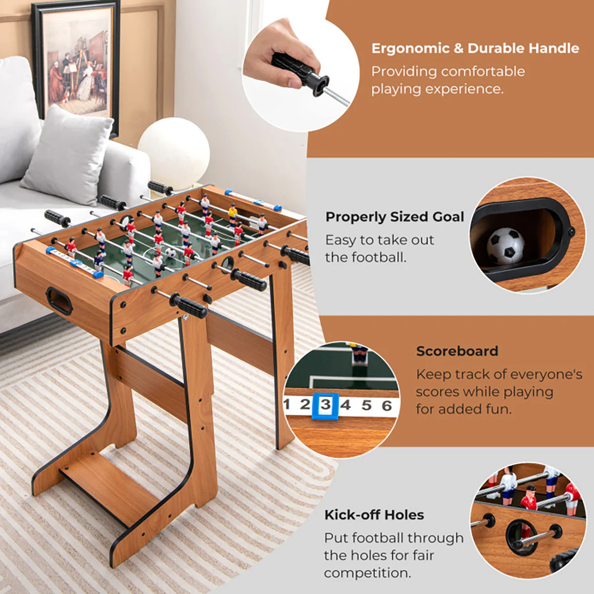 27'' Folding Foosball Table - Image 4