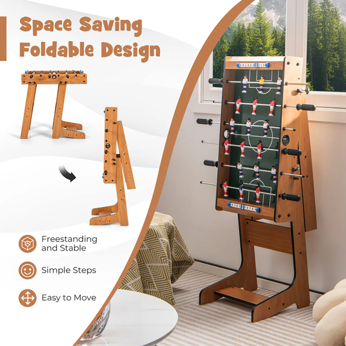 27'' Folding Foosball Table - Image 5