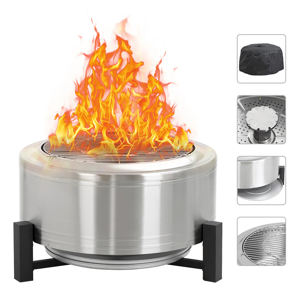 27'' Outdoor Smokeless Wood-Burning Fireplace - Image 4