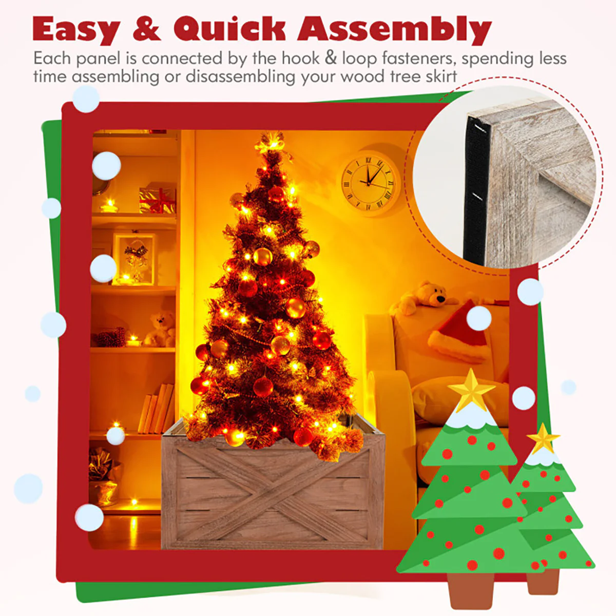 28.5'' Wooden Christmas Tree Collar - Image 4