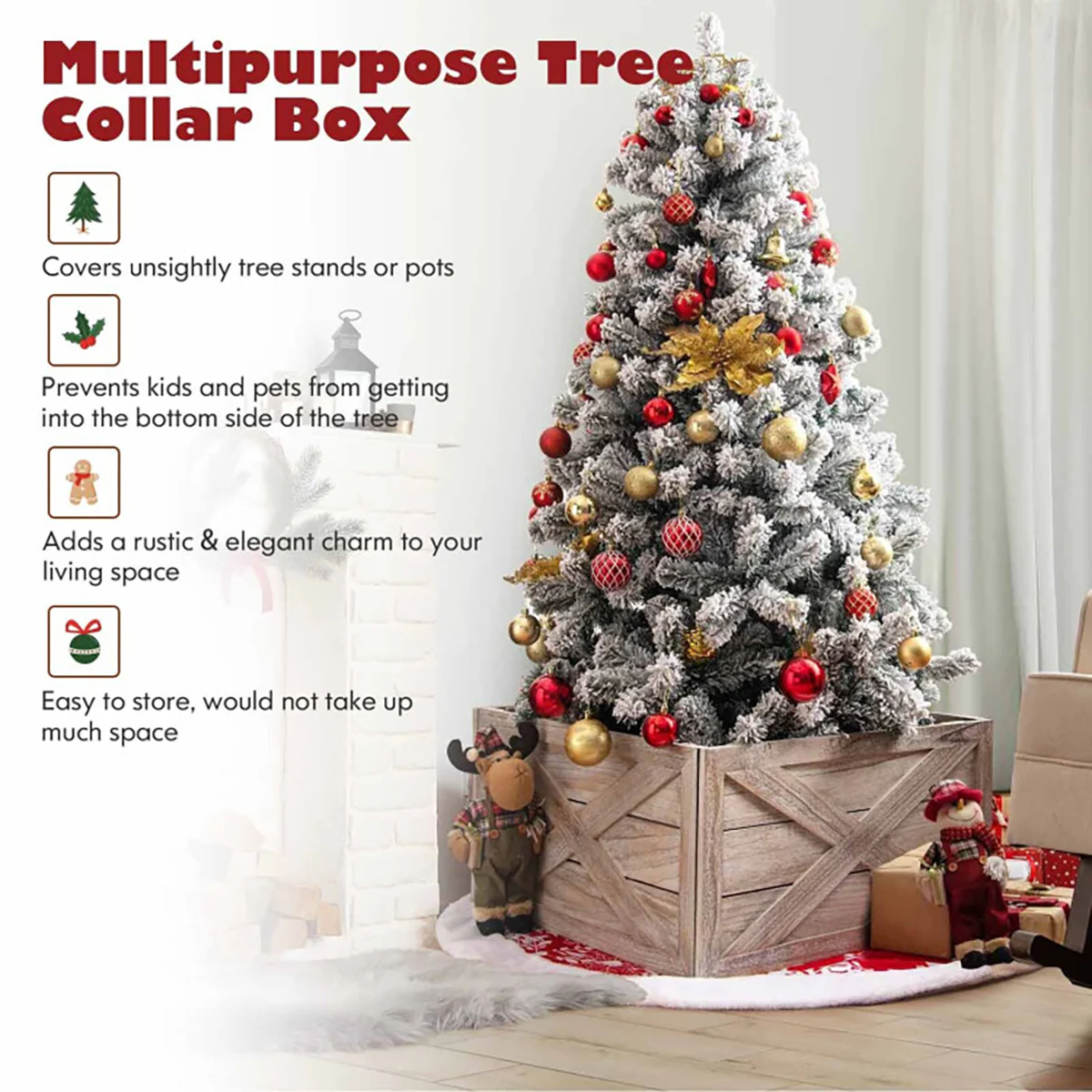 28.5'' Wooden Christmas Tree Collar - Image 5