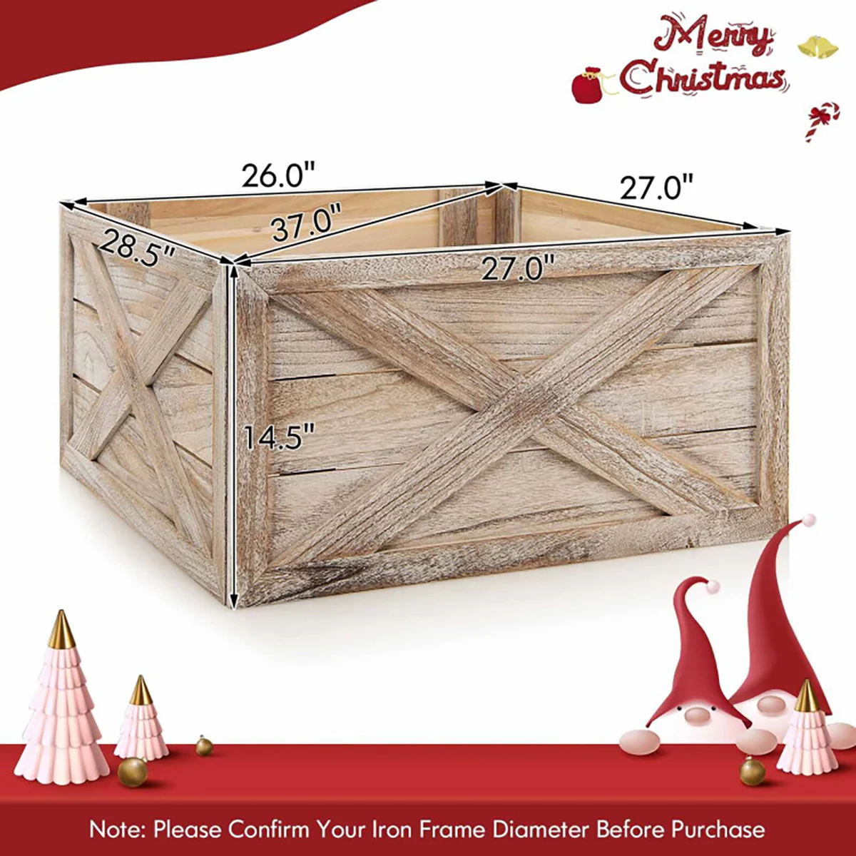 28.5'' Wooden Christmas Tree Collar - Image 7