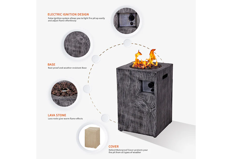 3,000 BTU Column Propane Fire Pit - Image 2