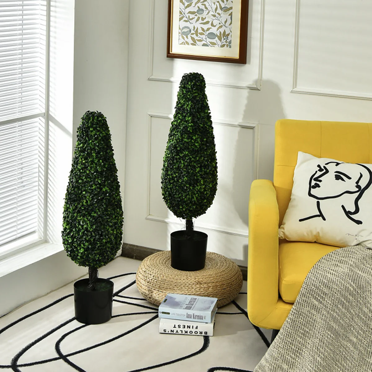 3' Artificial Boxwood Tower Topiary Trees (Set of 2) - Image 10