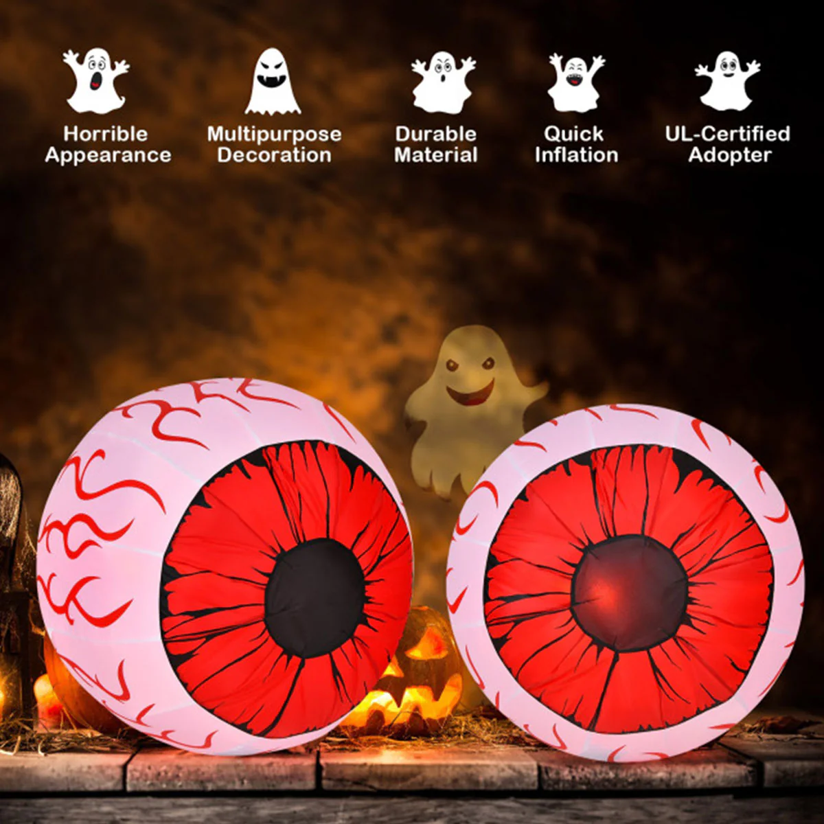 3-Ft. Inflatable Halloween Eyeballs (Set of 2) - Image 6