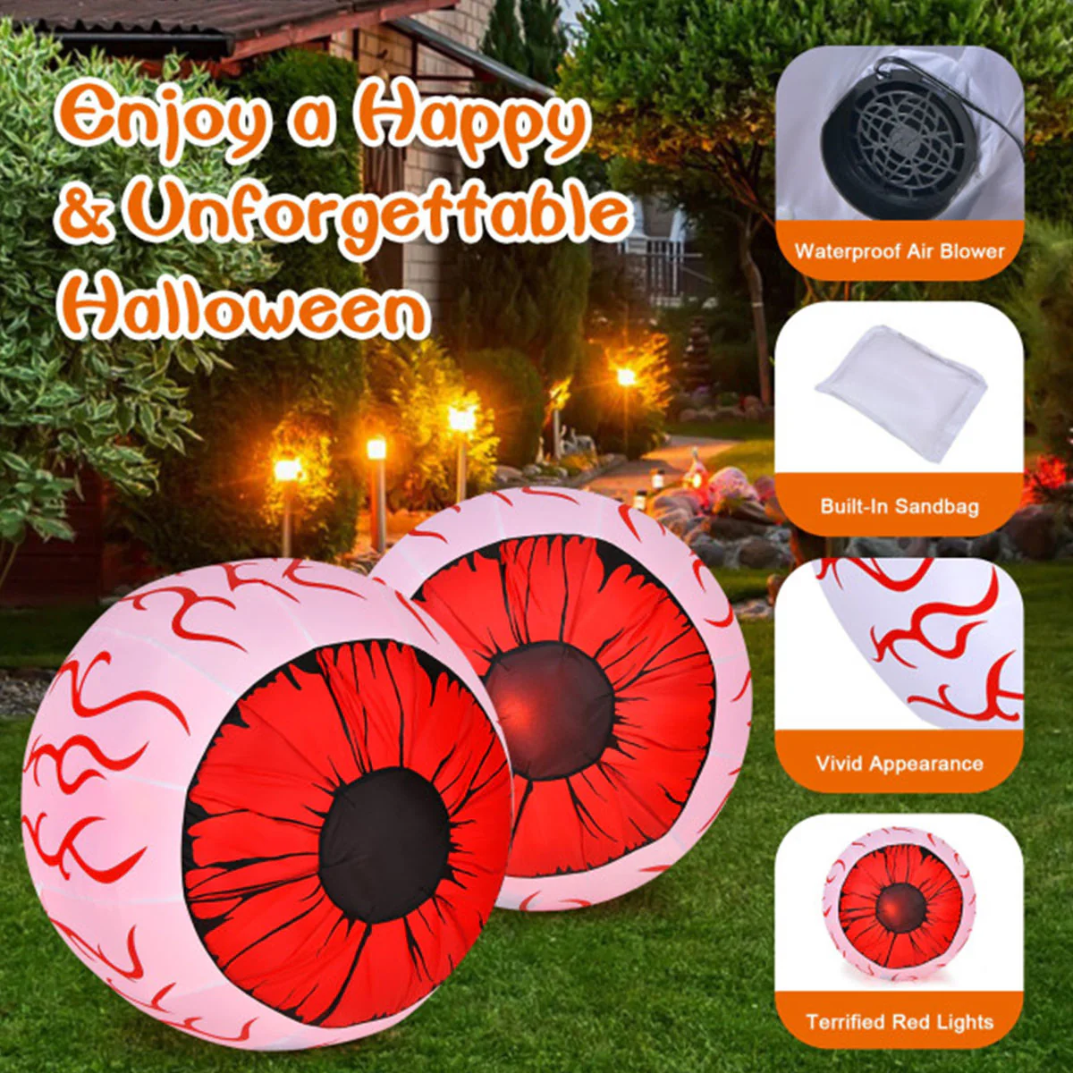 3-Ft. Inflatable Halloween Eyeballs (Set of 2) - Image 7