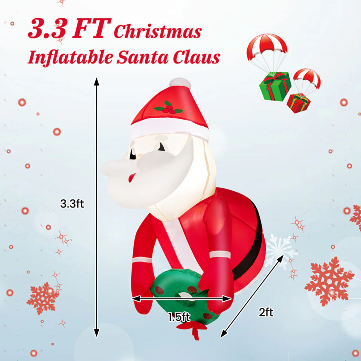 3-Ft. Inflatable Santa Claus with Suction Cups - Image 10