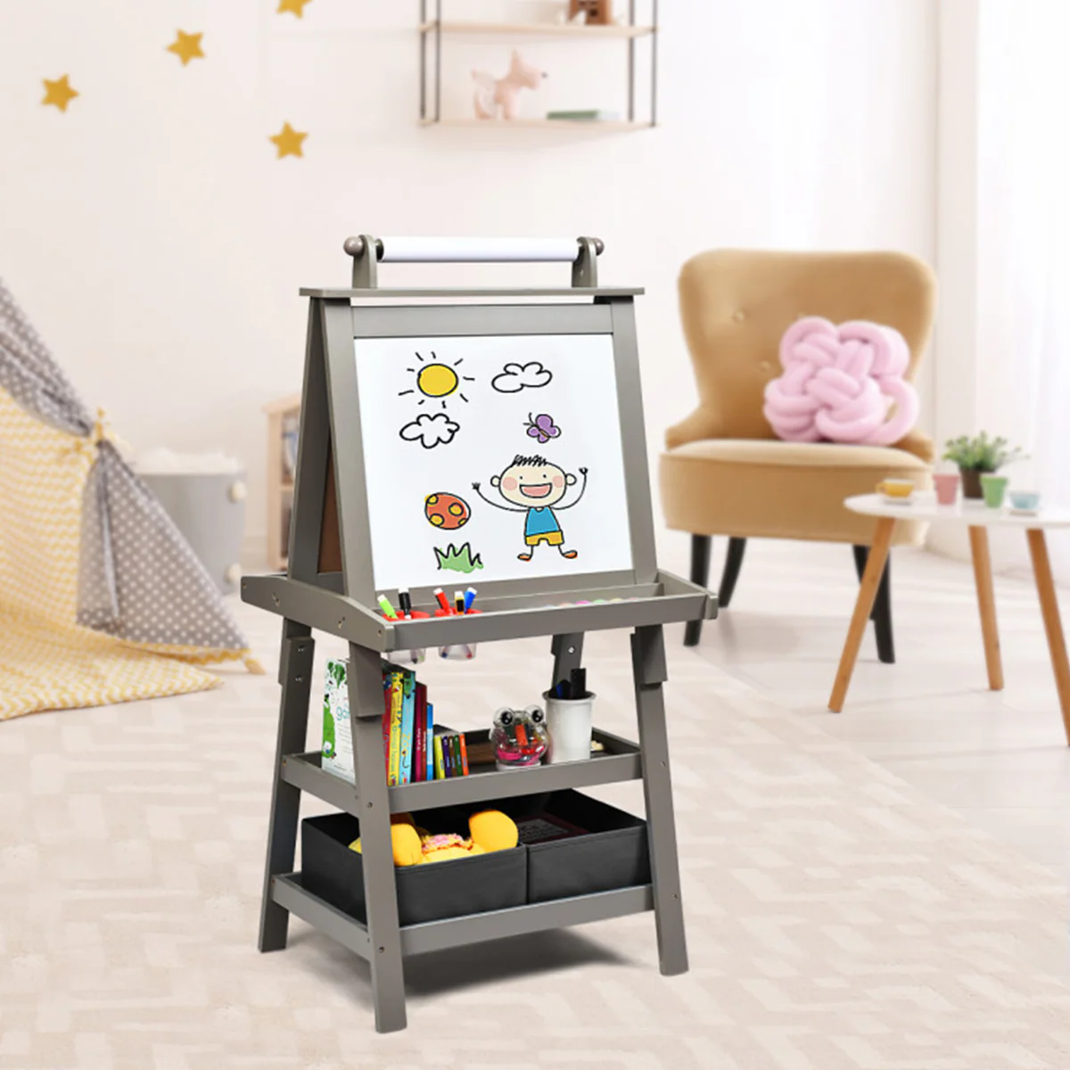 3-in-1 Kids Double-Sided Art Easel - Image 13