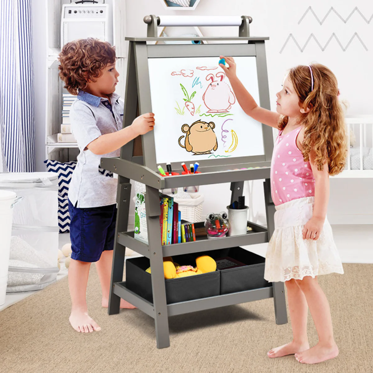 3-in-1 Kids Double-Sided Art Easel - Image 14
