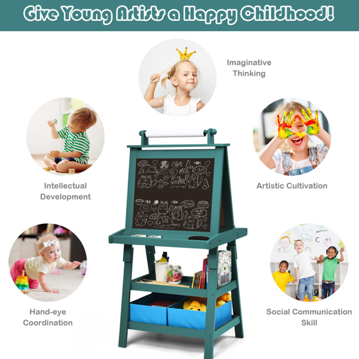 3-in-1 Kids Double-Sided Art Easel - Image 27