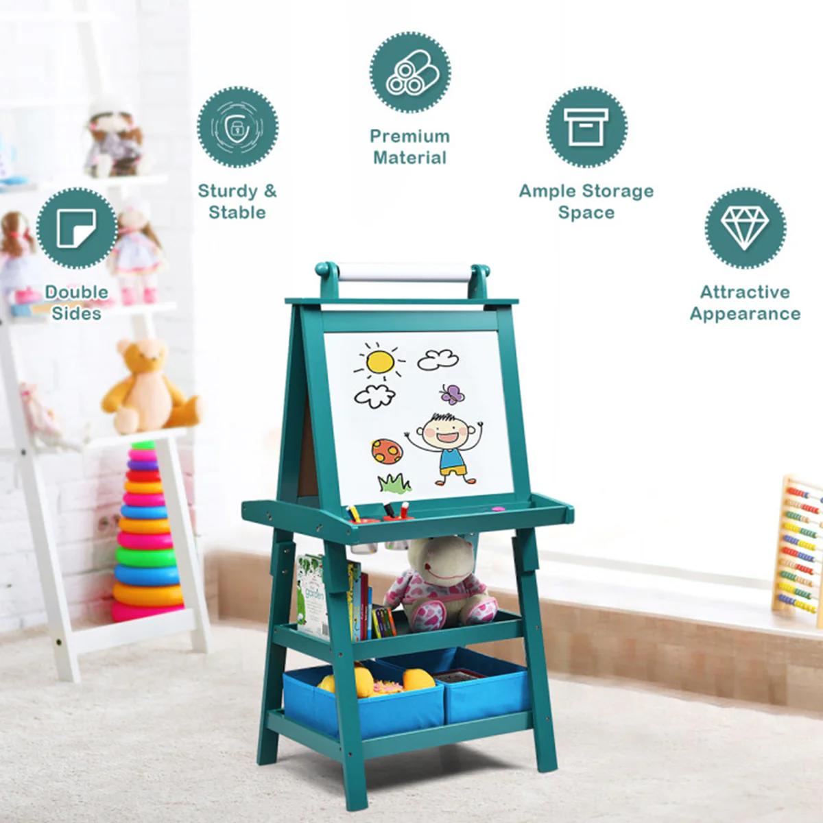 3-in-1 Kids Double-Sided Art Easel - Image 29
