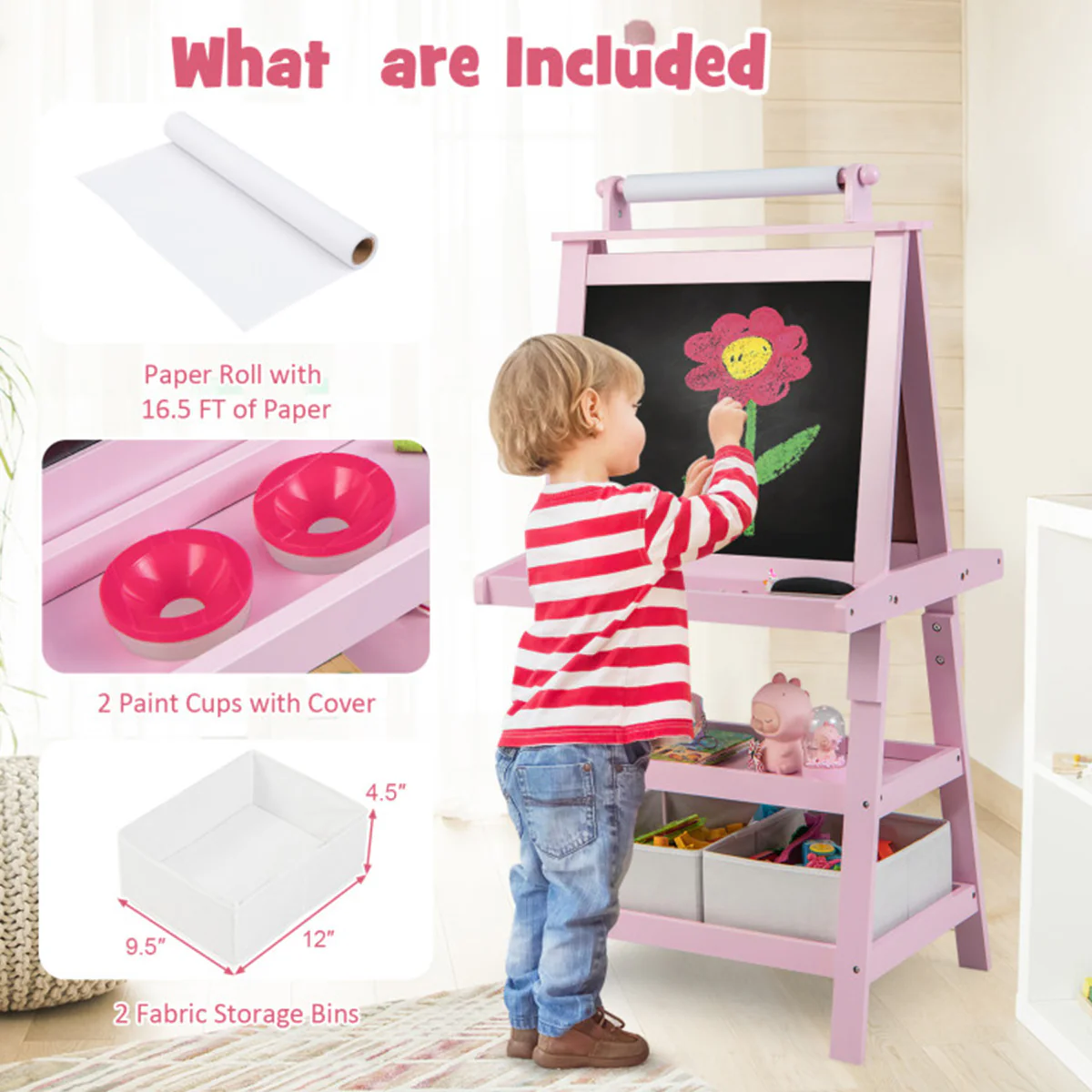 3-in-1 Kids Double-Sided Art Easel - Image 38