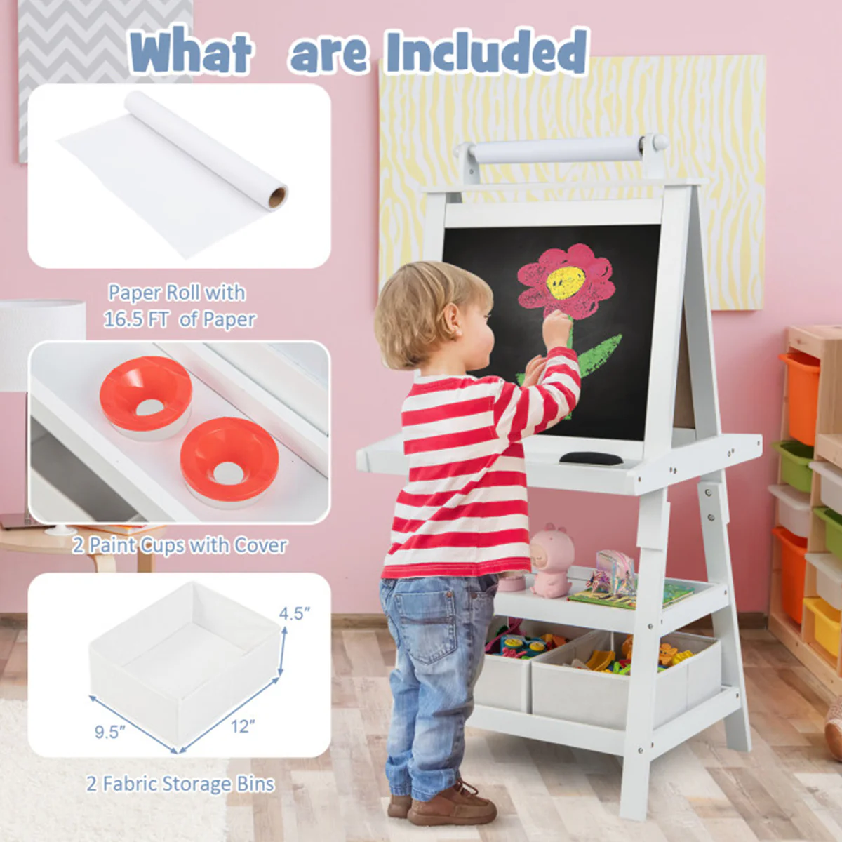 3-in-1 Kids Double-Sided Art Easel - Image 47