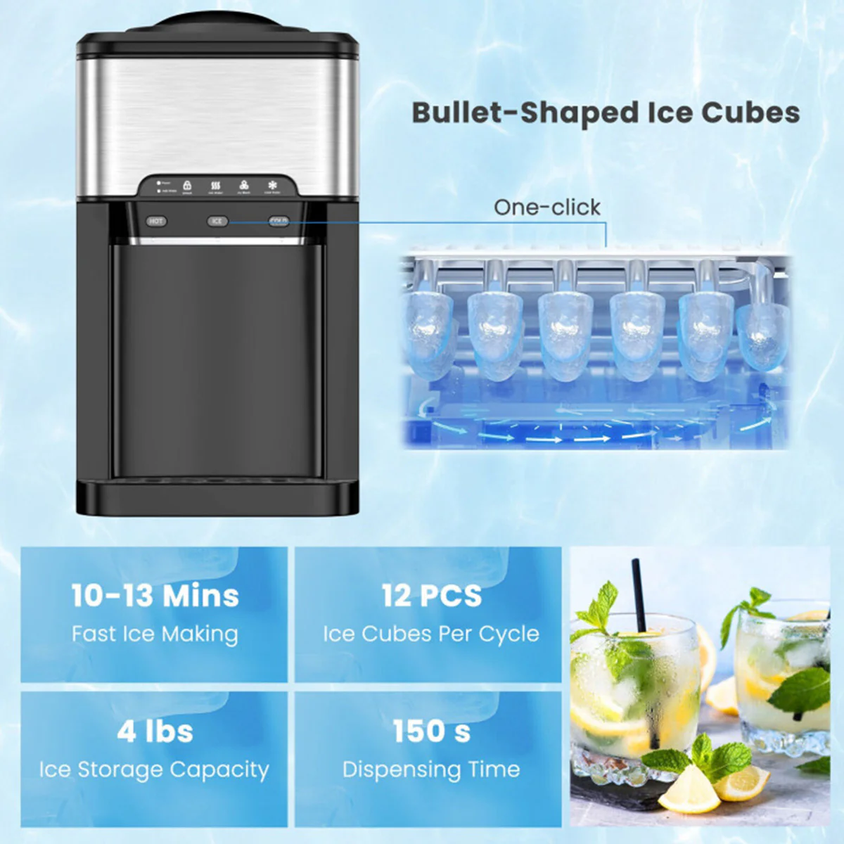 3-in-1 Water Cooler with Built-In Ice Maker - Image 5