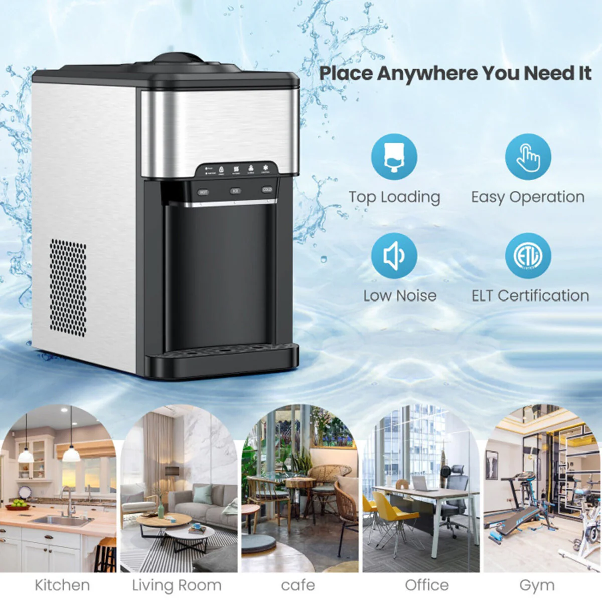 3-in-1 Water Cooler with Built-In Ice Maker - Image 7