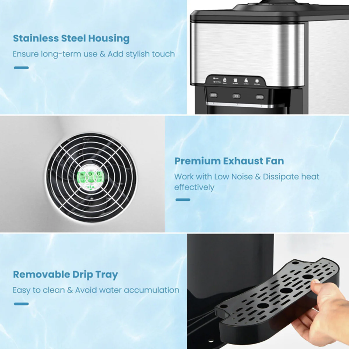 3-in-1 Water Cooler with Built-In Ice Maker - Image 8