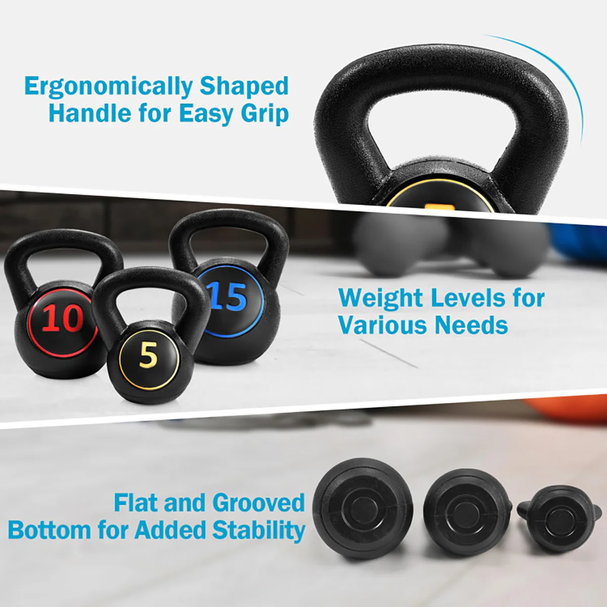 3-Piece Kettlebell Weights Set - Image 4