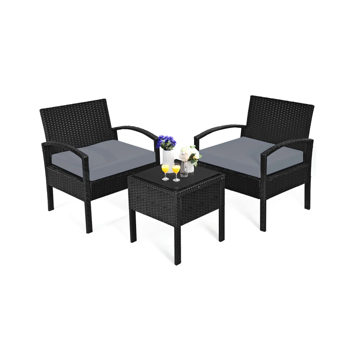 3-Piece Outdoor Rattan Patio Conversation Set - Image 10