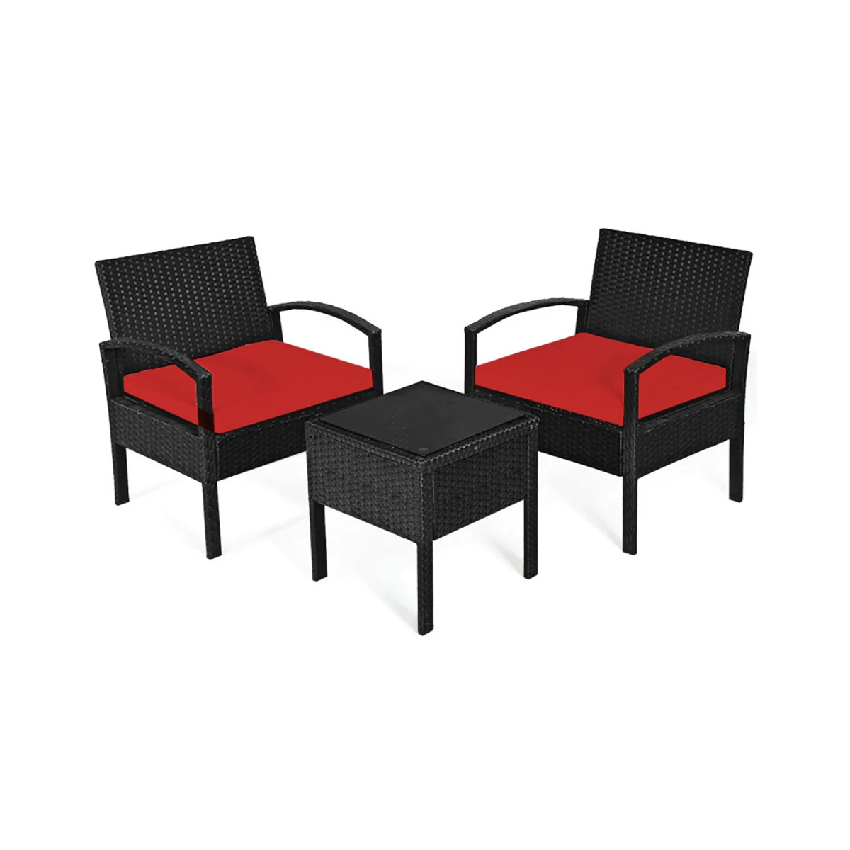 3-Piece Outdoor Rattan Patio Conversation Set - Image 12