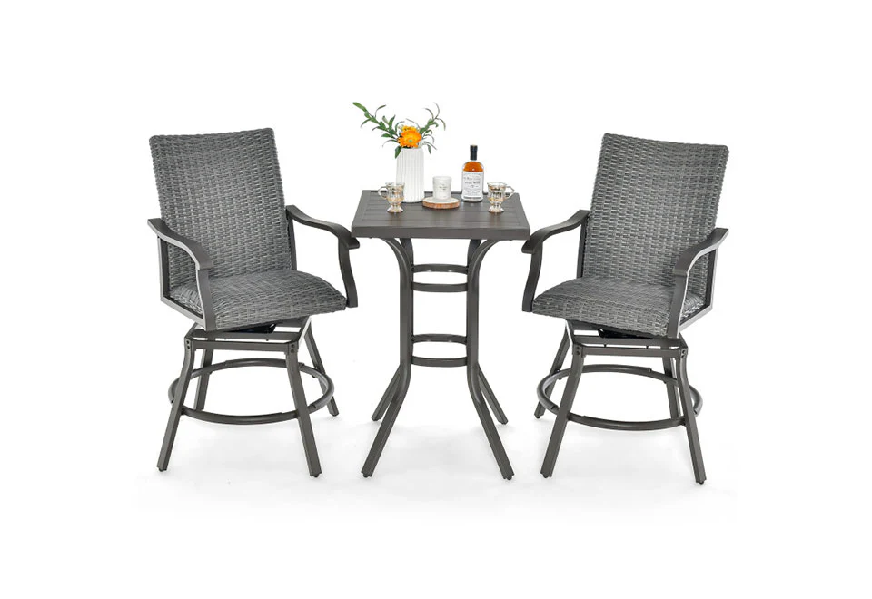 3-Piece Swivel Bar Set with 4D Air Fiber Cushions - Image 2
