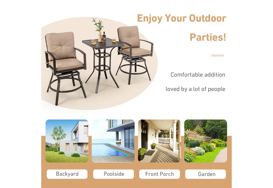 3-Piece Swivel Bar Table Set - Image 3