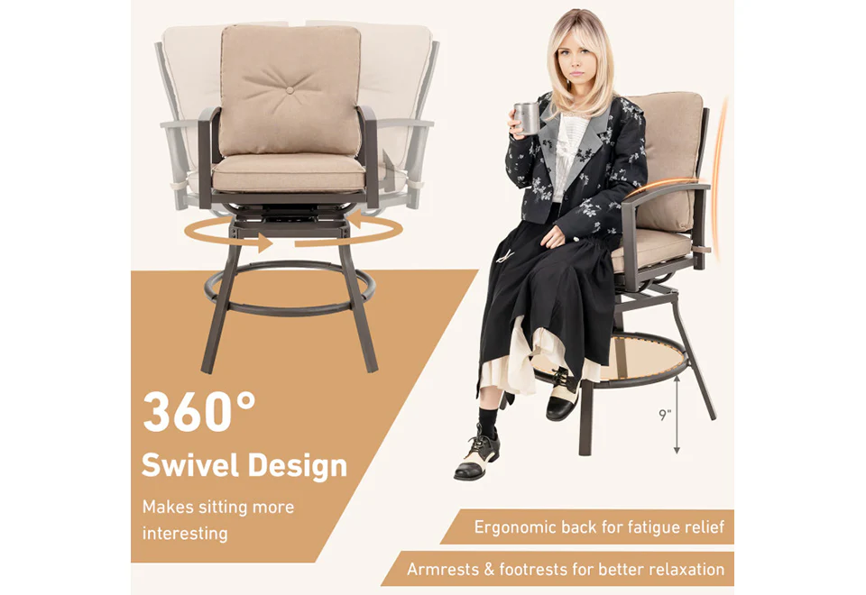 3-Piece Swivel Bar Table Set - Image 4