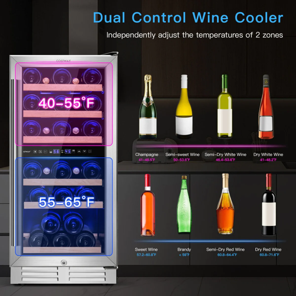 30-Bottle Dual Zone Freestanding Wine Cooler - Image 3