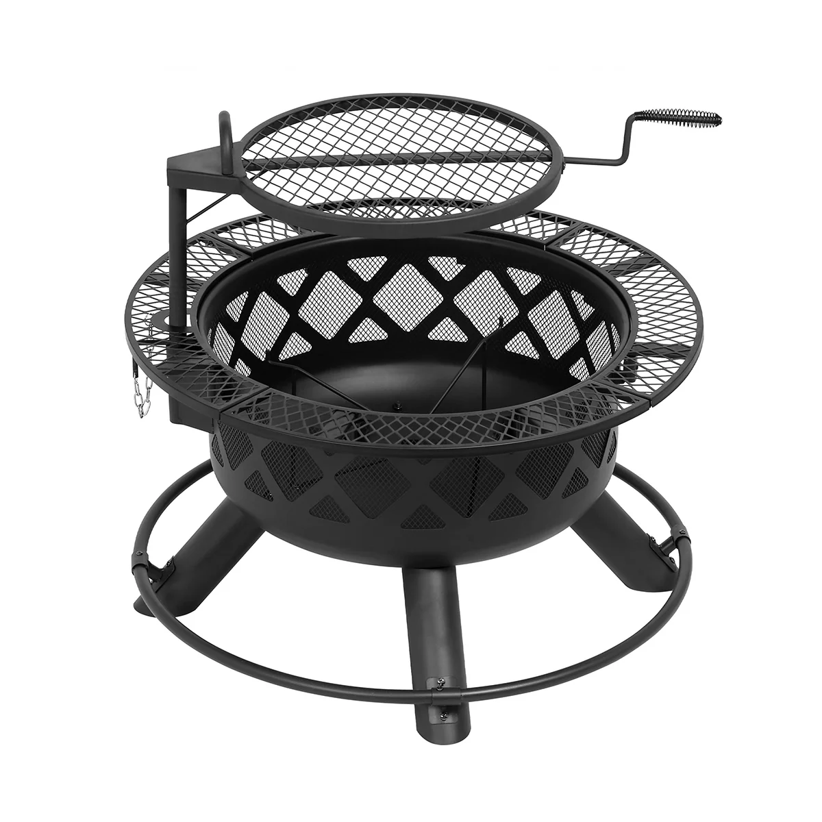 32'' Wood-Burning Fire Pit with Cooking Grill - Image 7