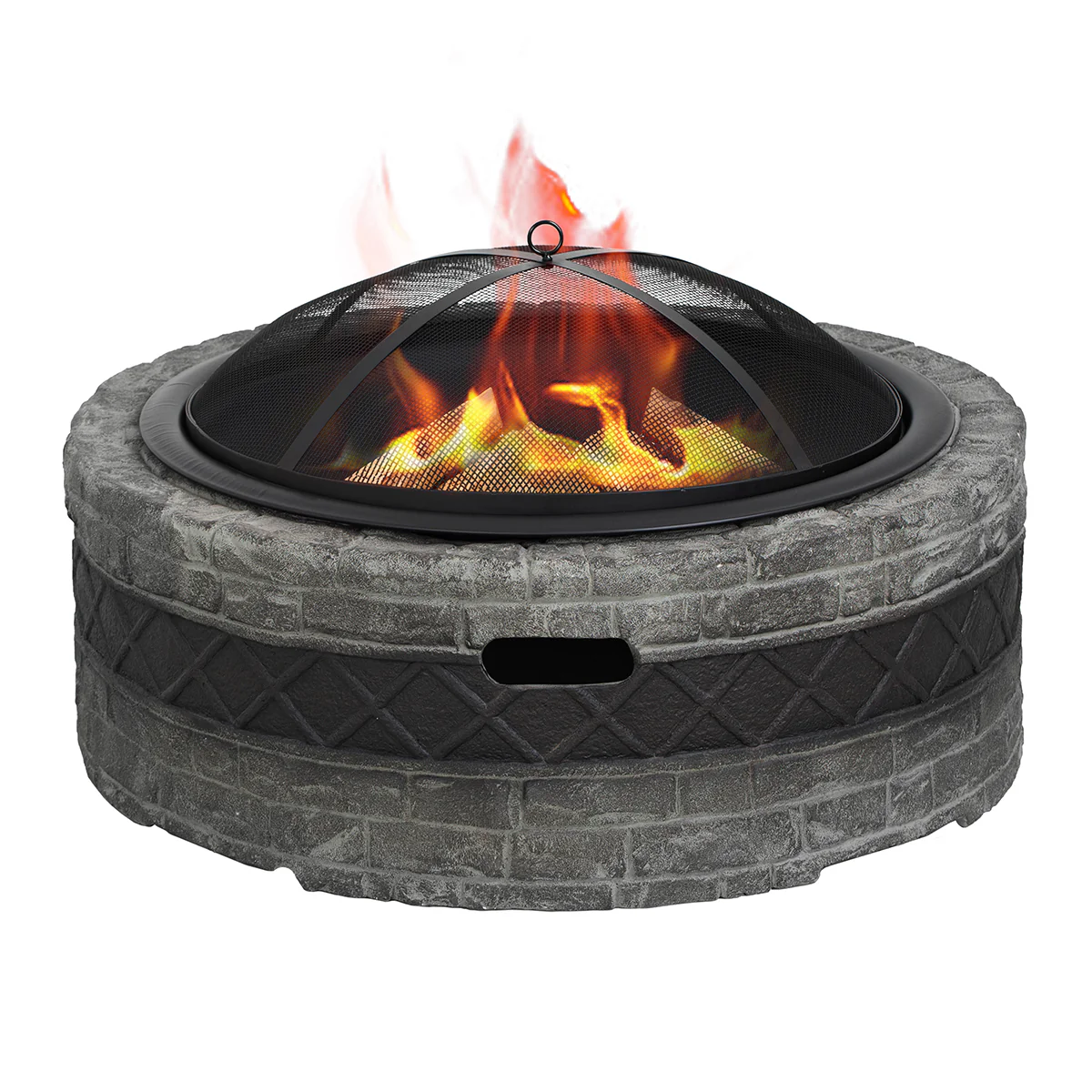 35'' Cast Stone and Trim Wood-Burning Fire Pit - Image 9