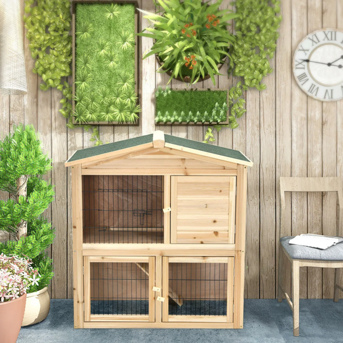 35'' Wooden Chicken Coop with Ramp - Image 8