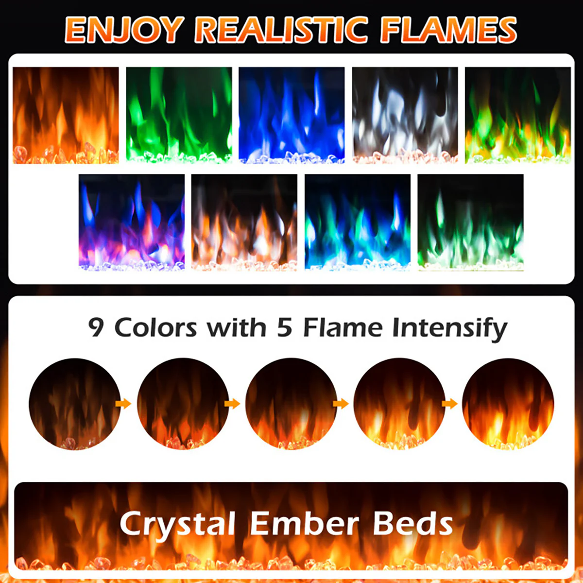 36'' Recessed/Wall-Mounted Electric Fireplace - Image 3