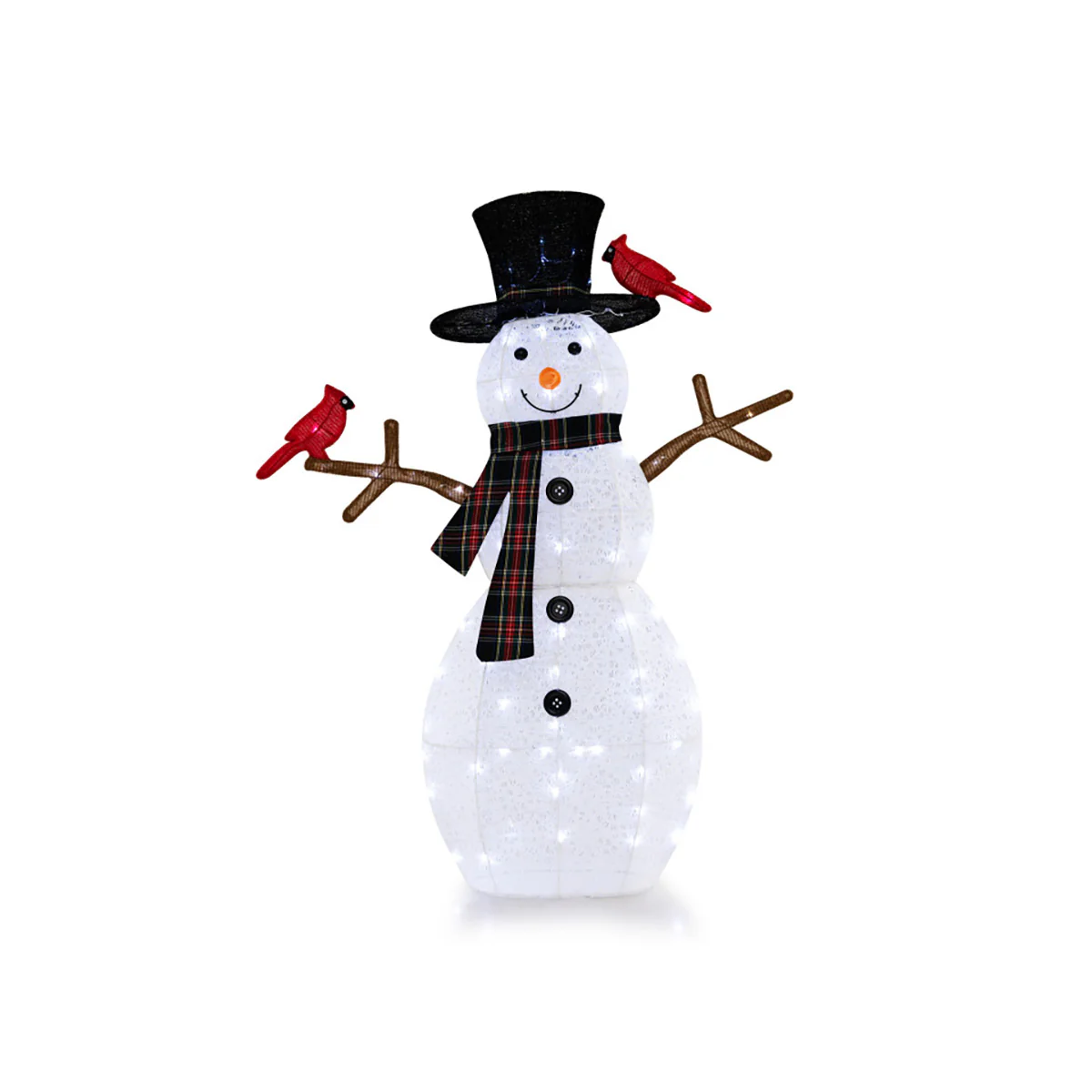 4.2' Pre-Lit Snowman and Cardinal Decoration - Image 2