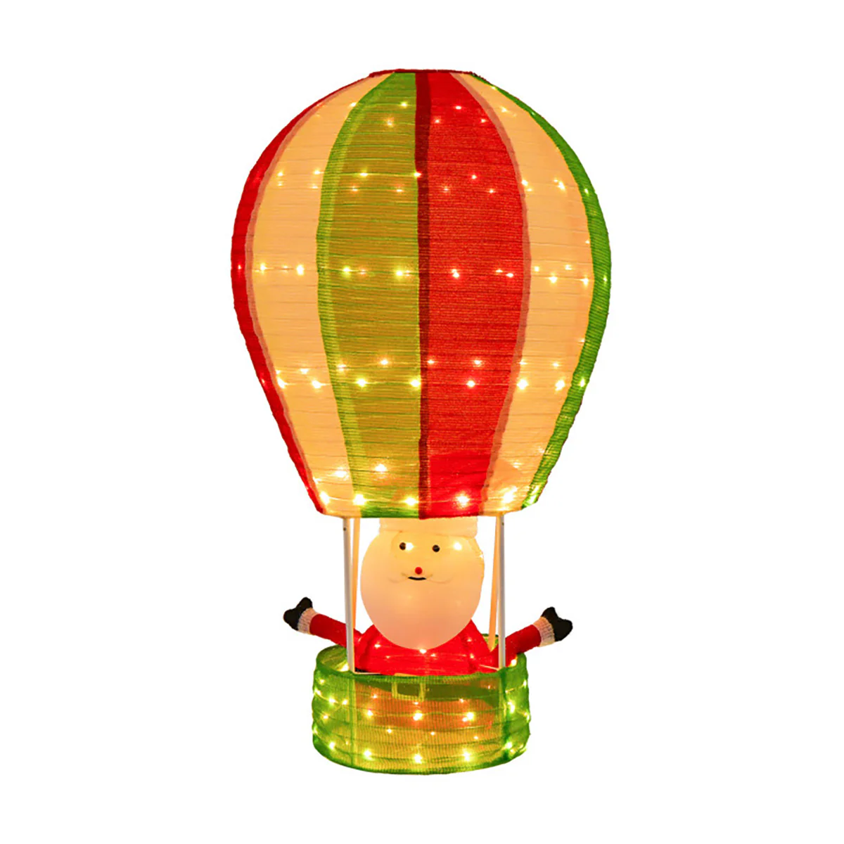 4.5' Pre-Lit Santa Claus in Hot Air Balloon Decoration - Image 2