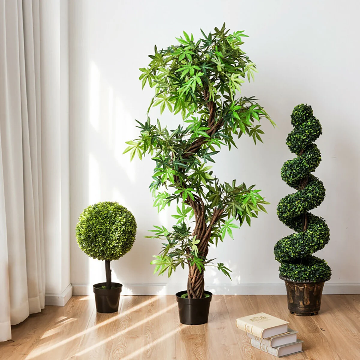 4' Artificial Boxwood Spiral Topiary Trees (Set of 2) - Image 8