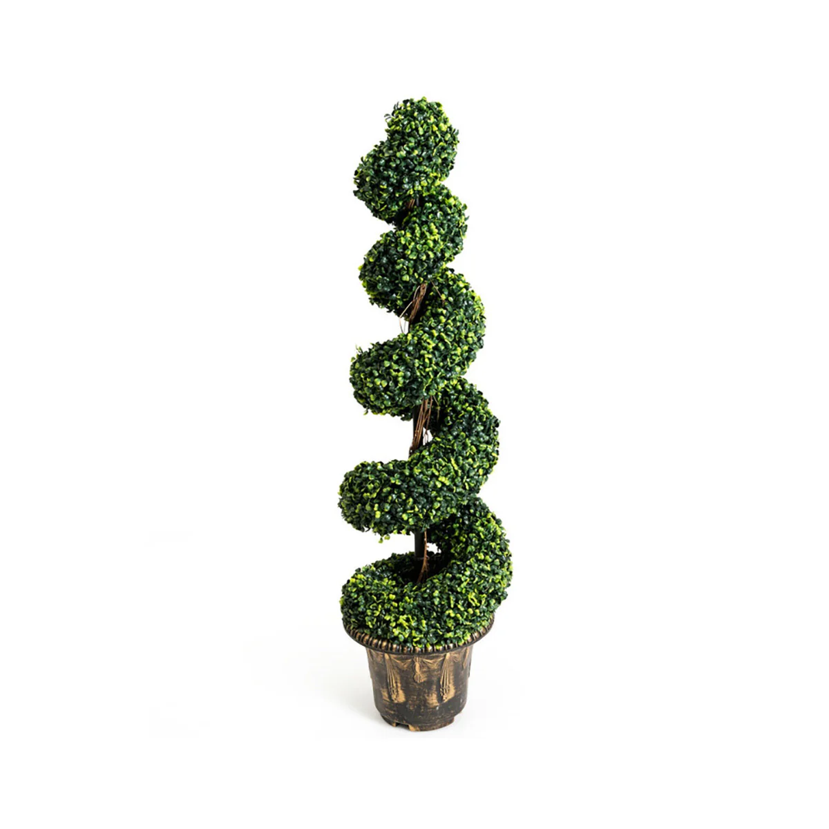 4' Artificial Boxwood Spiral Topiary Trees (Set of 2) - Image 9