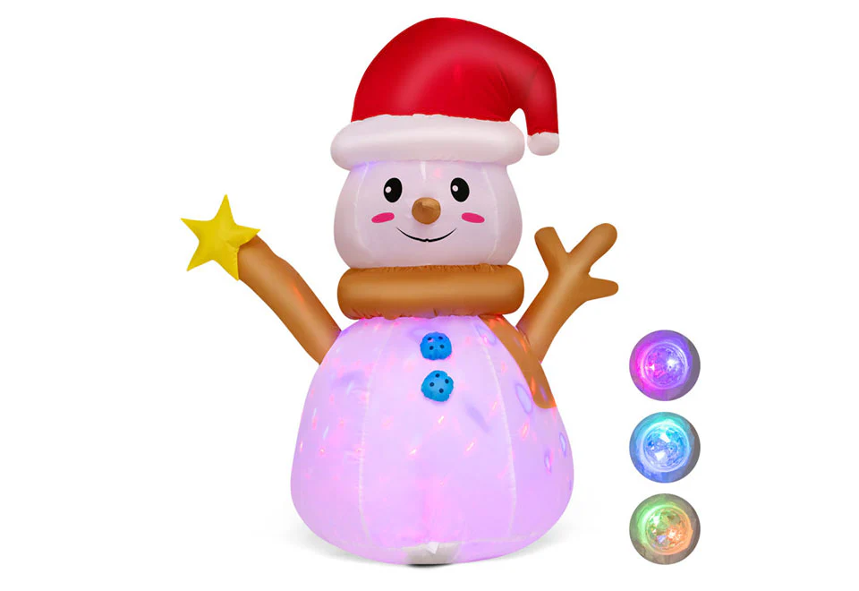 4-Ft. Inflatable Snowman with Rotating LED Lights - Image 10