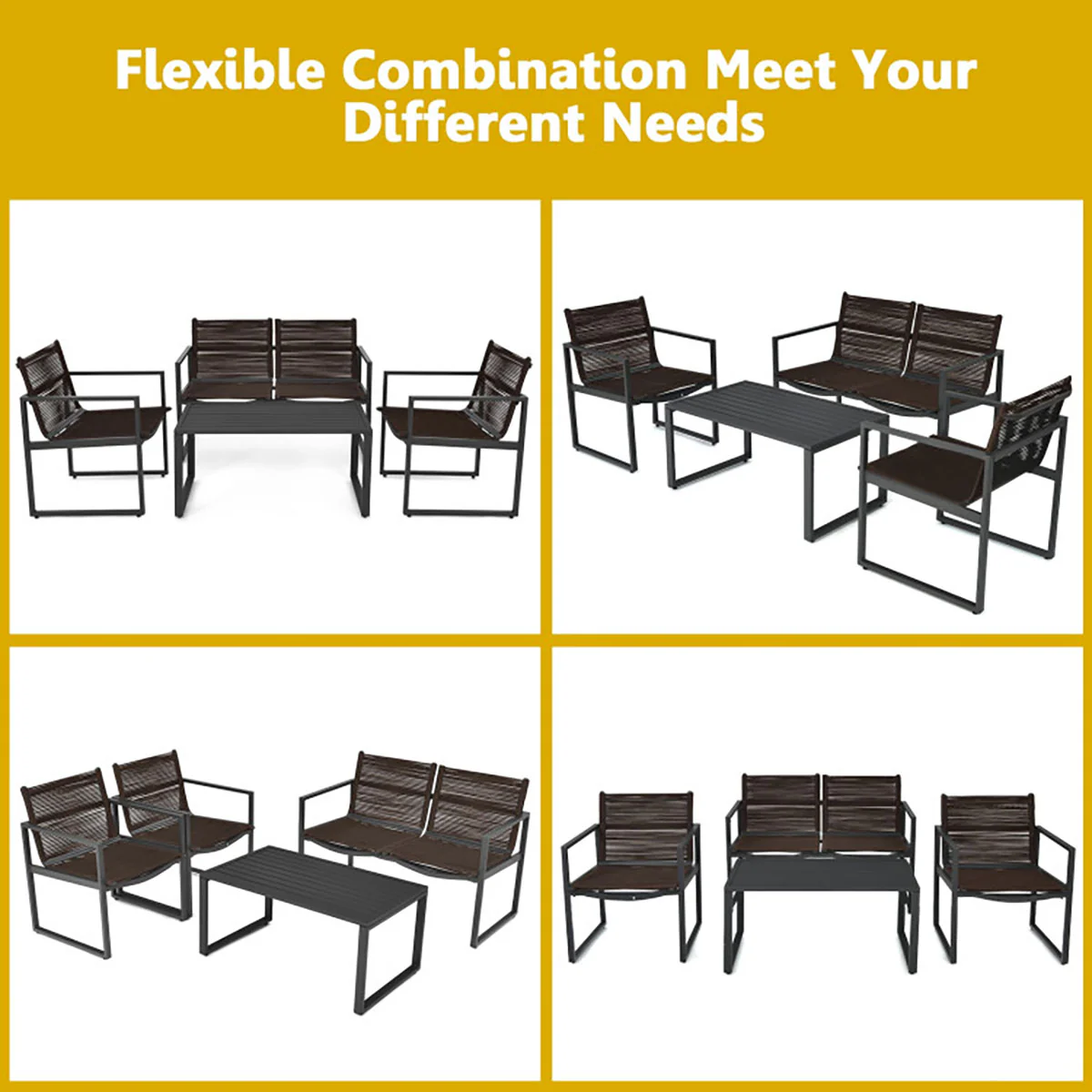 4-Piece Patio Set with Loveseat - Image 6