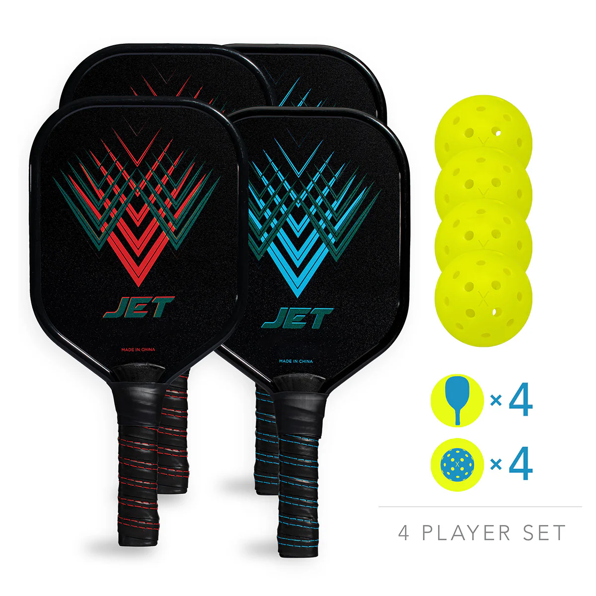 4-Player Aluminum Paddle Pickleball Set - Image 3