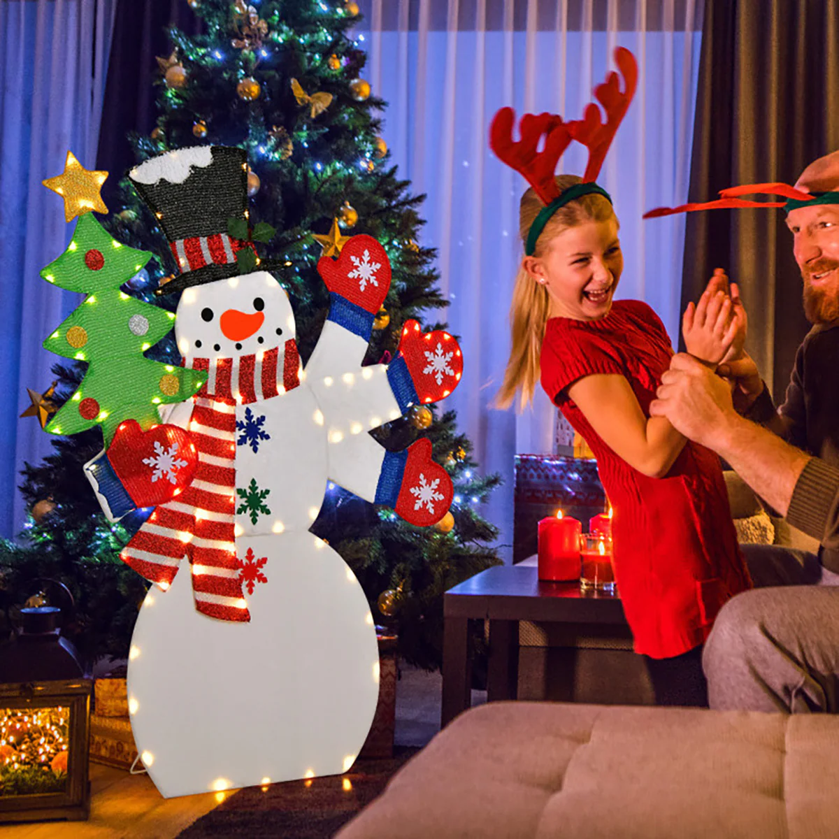 4' Pre-Lit Snowman Decoration with Waving Hand - Image 9